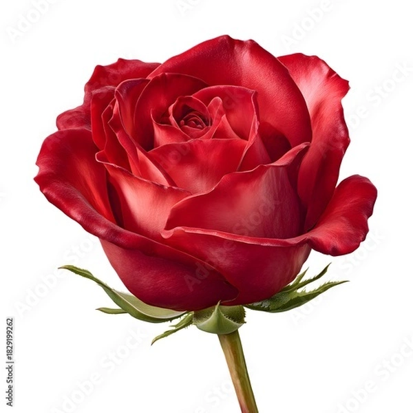 Fototapeta Stunning Close-Up of a Vibrant Red Rose in Full Bloom