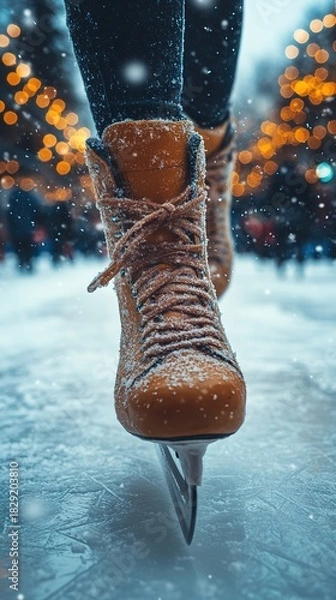 Fototapeta Ice skating close-up