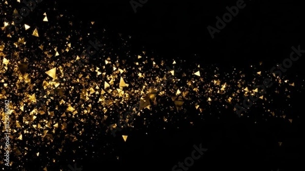 Fototapeta Generative AI particle background in gold, designed for wallpapers, promotions, and contemporary applications.