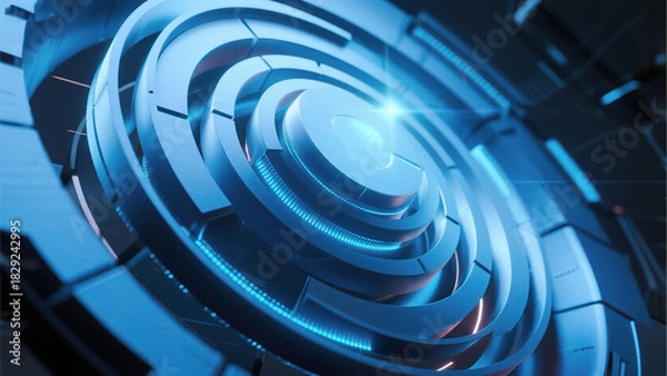 Obraz Abstract blue spiral structure