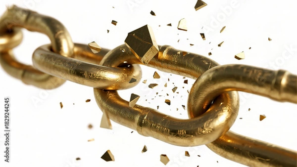 Obraz Golden chain breaking apart