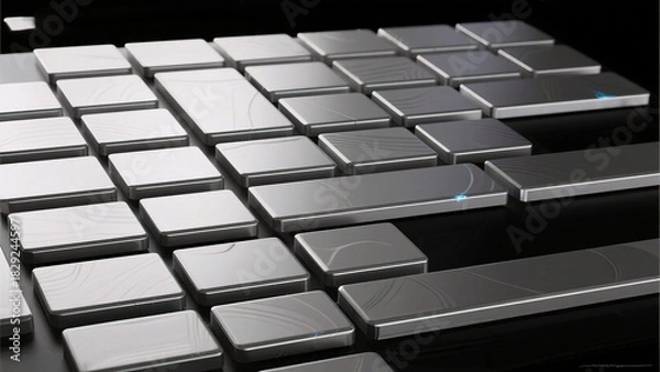 Obraz Metallic panel with glowing lights