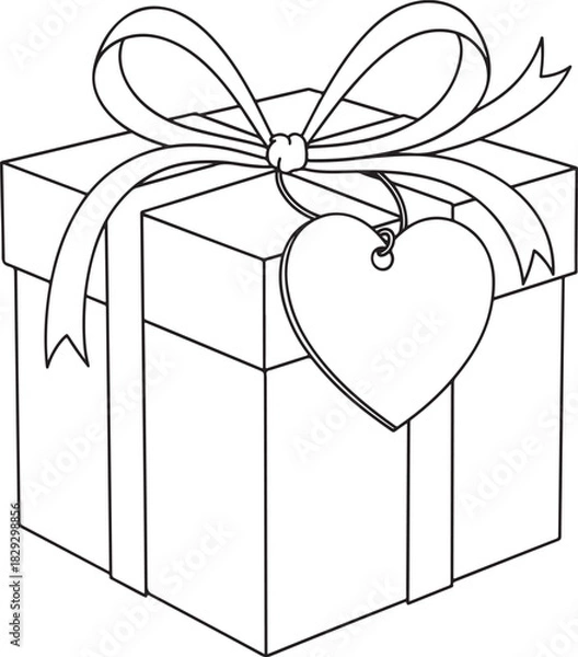 Obraz Gift box vector illustration with a ribbon and bow for celebration and holiday themes.