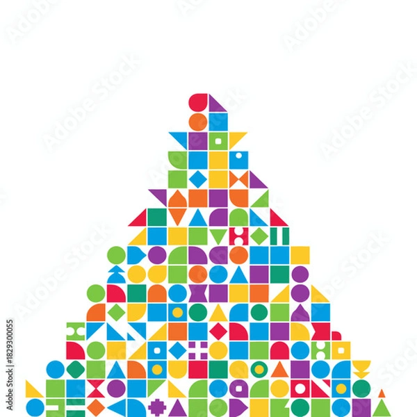 Obraz Colorful Geometric Shapes Arranged in a Triangular Formation.