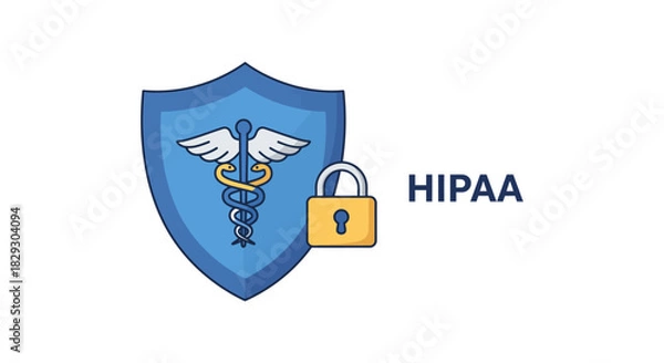 Obraz secure hipaa compliance with data protection ensuring privacy and security in healthcare ideal for illustrating digital health solutions and regulations.