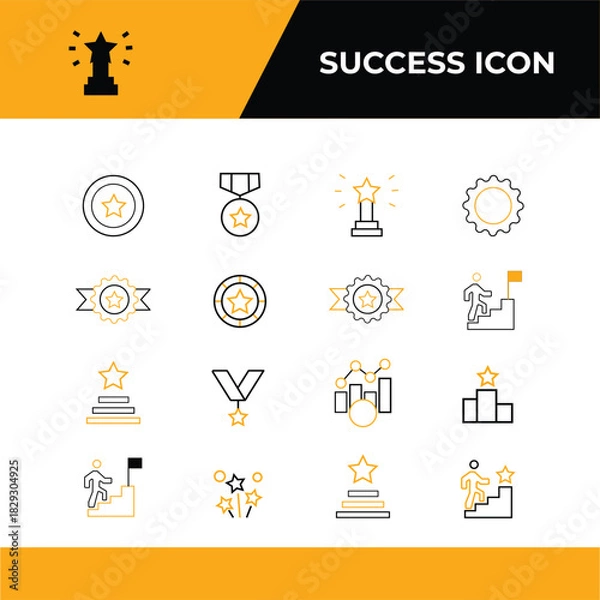 Obraz Diverse icon set for design projects business technology and general purpose graphics