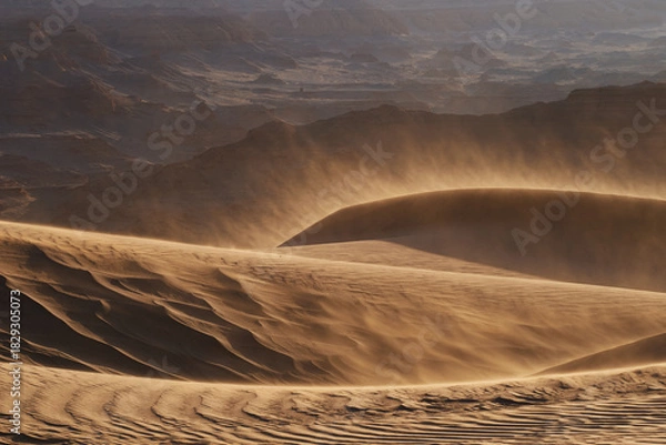 Obraz Experience breathtaking desert dunes and wind patterns at sunset
