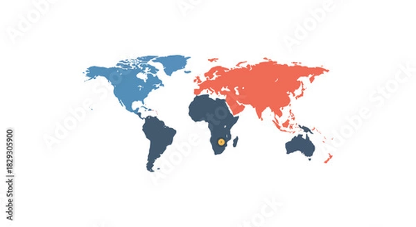 Obraz World map pinpointing south africa illustrating global location for international business expansion representing african opportunities and globalization.