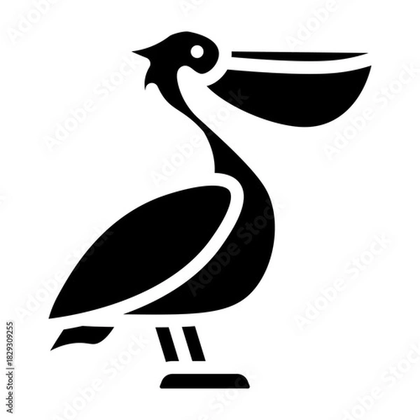 Obraz Pelican Vector Glyph Icon Design