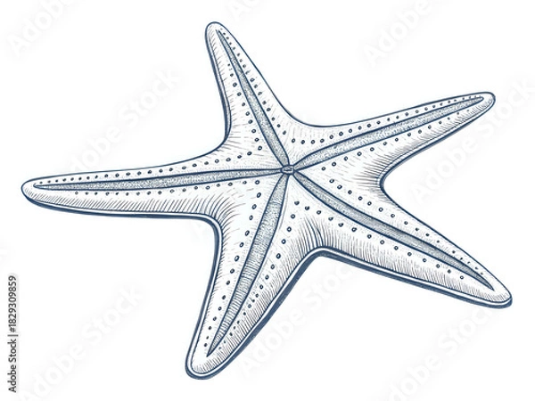 Fototapeta starfish ,illustration outline isolated on white background