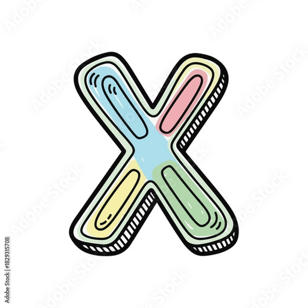 Obraz Playful Hand-Drawn Icon Vector Illustration with Dynamic Style for Creative Design Projects