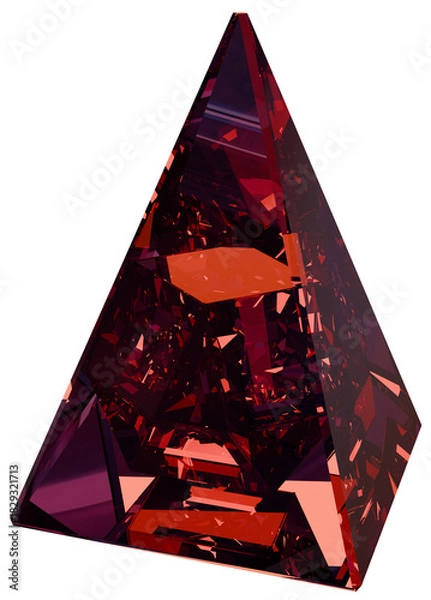 Obraz Red Pyramid 3D Prismatic Gem Abstract Shape