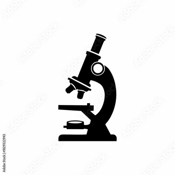 Fototapeta microscope vector silhouette with white background