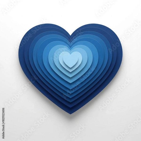 Obraz 겹겹이 쌓인 다양한 크기의 파란색 하트들