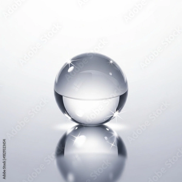 Obraz 투명 유리 수정구의 전면 촬영 사진