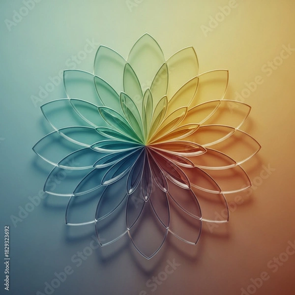 Obraz 유리 공예로 만든 무지갯빛 꽃잎