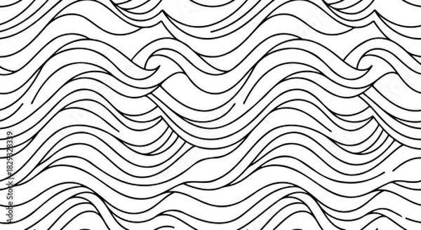 Obraz Intertwined Wavy Line Art Pattern