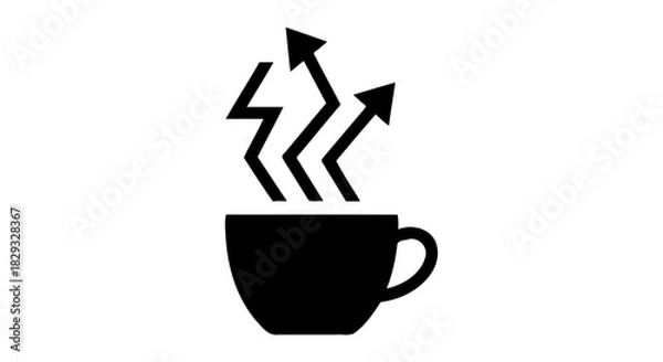 Obraz Stylized Steam Coffee Cup Icon