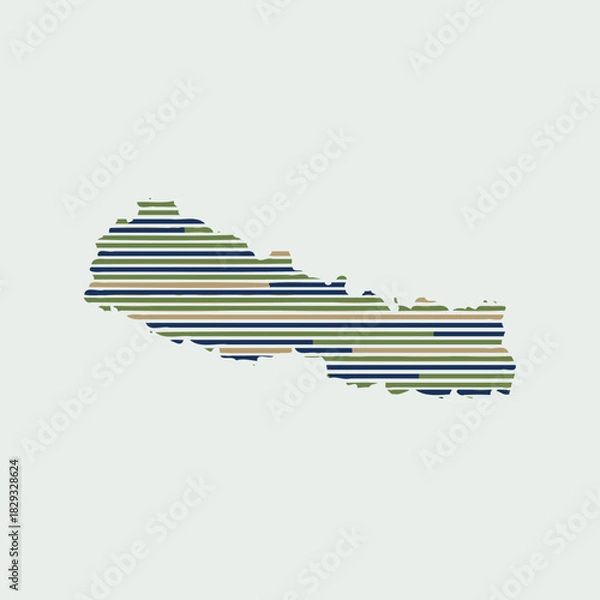 Obraz Abstract Striped Nepal Map