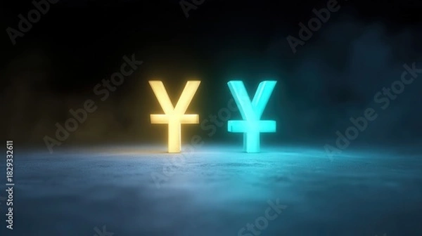 Fototapeta Concept of inflation and devaluation in conflict, Currency Clash