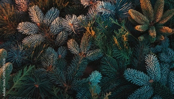 Fototapeta Close-up of Evergreen Needles - A Detailed Botanical Study.