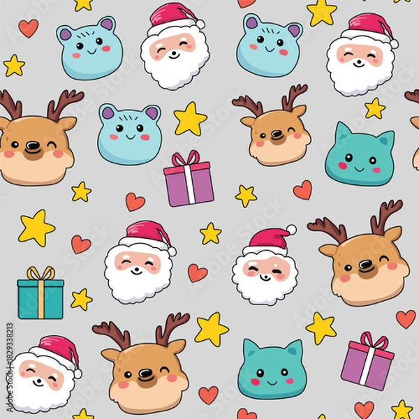 Obraz Seamless pattern with christmas elements