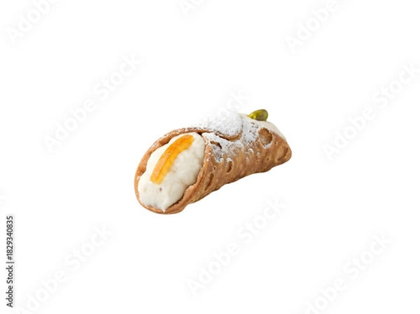 Obraz Delicious Italian Cannoli with Cream Filling and a Touch of Orange Zest for Dessert Lovers