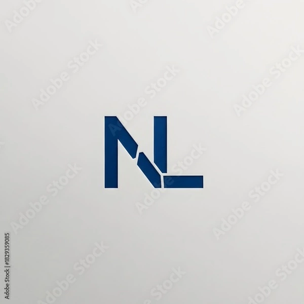 Fototapeta Abstract NL Initials Logo: A sleek, minimalist logo of stylized N and L initials, representing modern design, digital presence and innovative solutions.