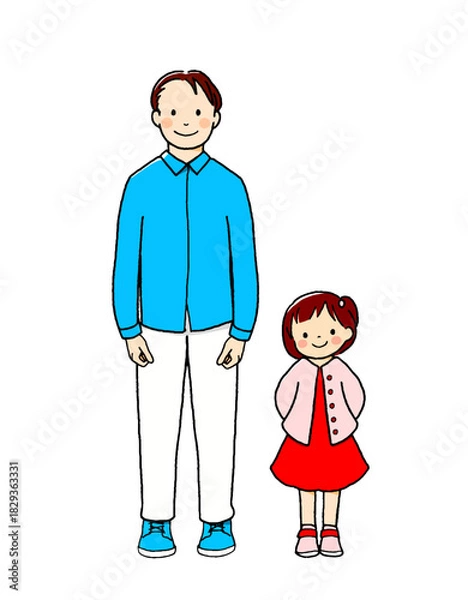 Obraz 父と娘の可愛らしいイラスト