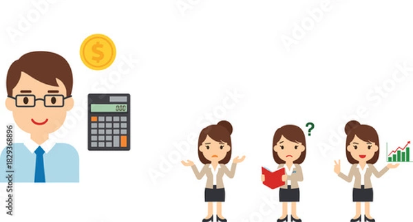 Fototapeta Financial Problem Solving and Accounting Success Vector
