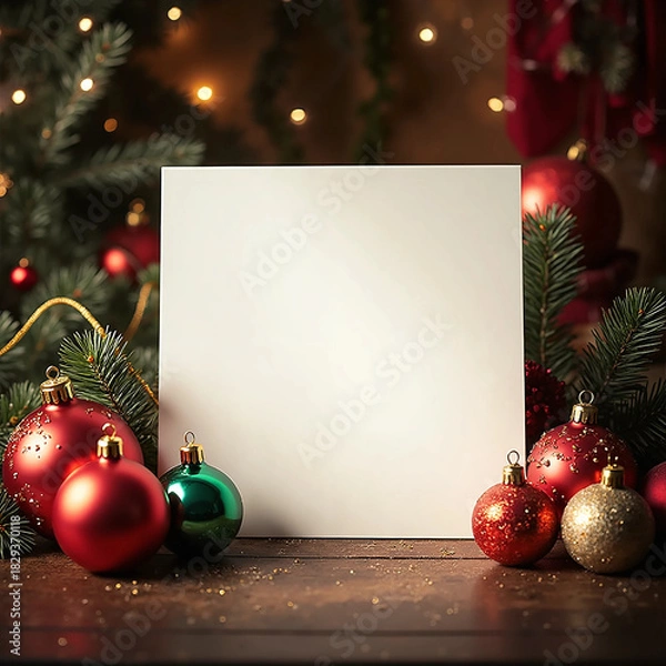 Obraz christmas tree and writing note