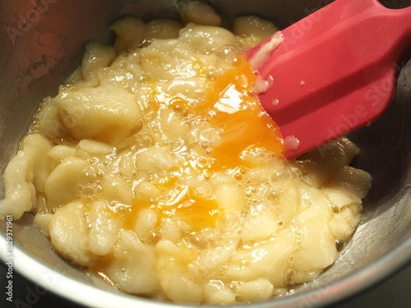 Obraz Choux pastry paste mixed with eggs