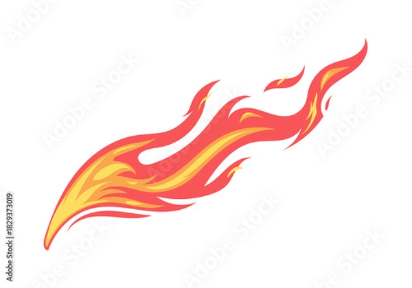 Obraz Isolated Flame Effect with Hot Burning Fire, Dynamic Energy and Glowing Abstract Heat Illustration