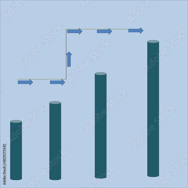 Obraz business graph on white background