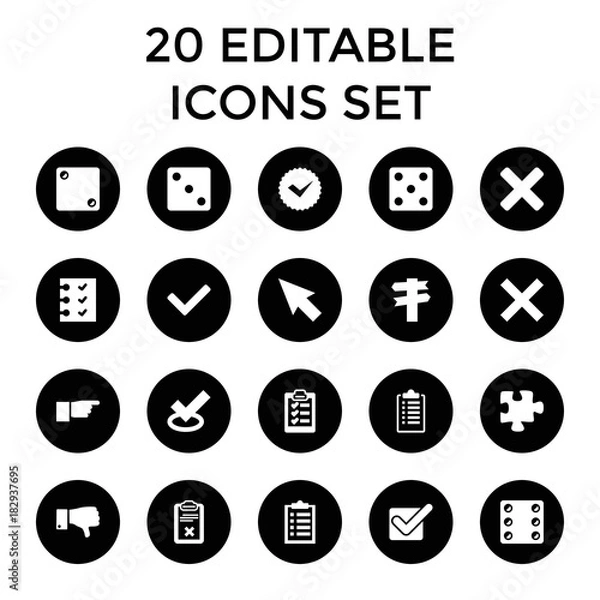 Fototapeta Choice icons. set of 20 editable filled choice icons