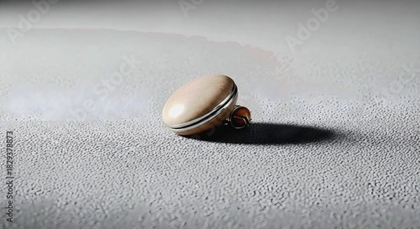 Obraz Elegant beige earring with silver accents casting a sharp shadow