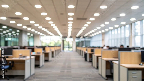 Fototapeta  intentionally blurred office interior 