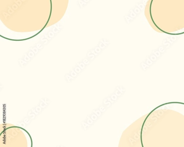 Obraz Beige background with a cute Memphis border design