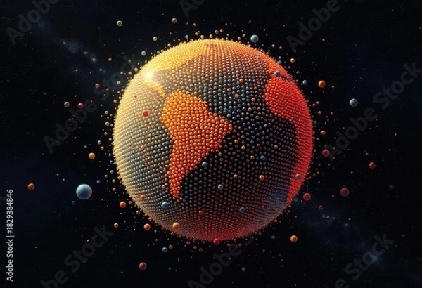 Fototapeta Earth Globe with Abstract Design.