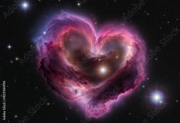 Fototapeta Heart Nebula in the Vast Cosmic Universe.