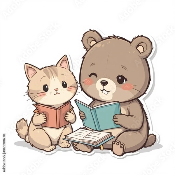 Obraz Cute Animal Study Buddies