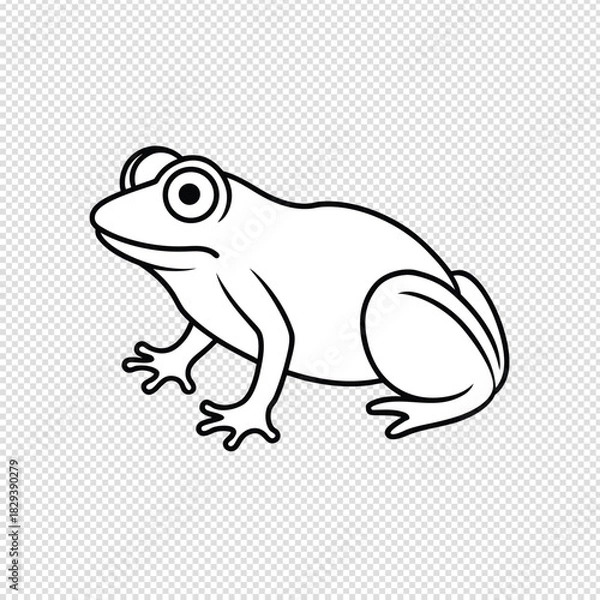 Fototapeta Charming cartoon frog illustration with large expressive eyes and distinctive webbed feet resting on a subtly textured background surface