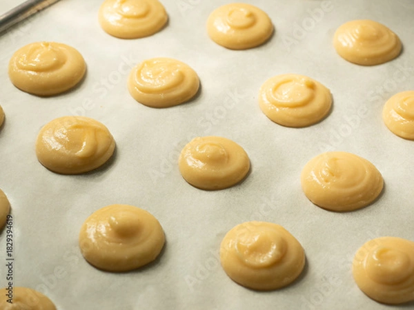 Obraz choux cream pastry before baking