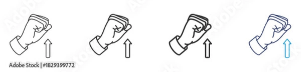 Fototapeta A collection of illustration motivation icons that shape the future with various line styles, thicknesses and colors on a white background.