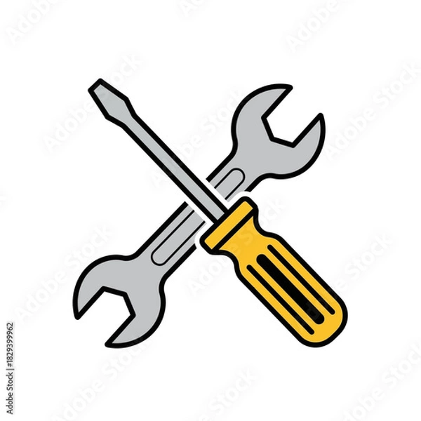 Obraz wrench and screwdriver