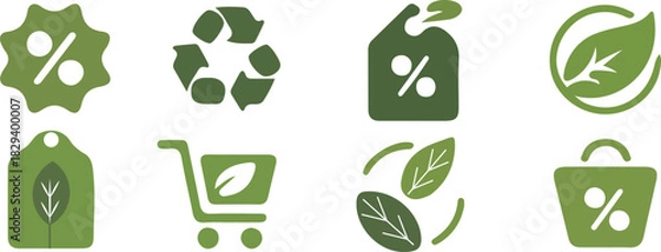 Obraz Eco‑Minimal Sale Banner Icons Pack