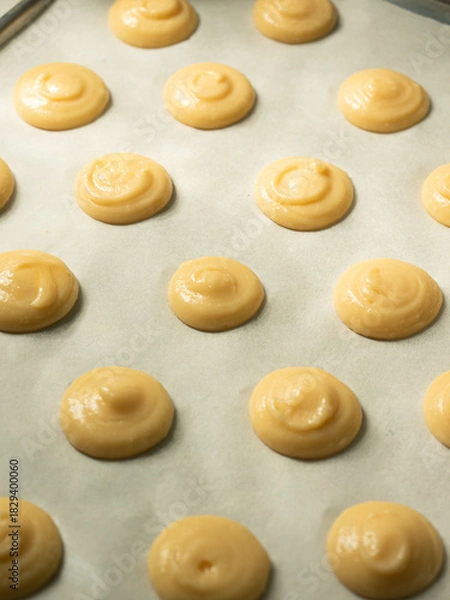 Obraz choux cream pastry before baking