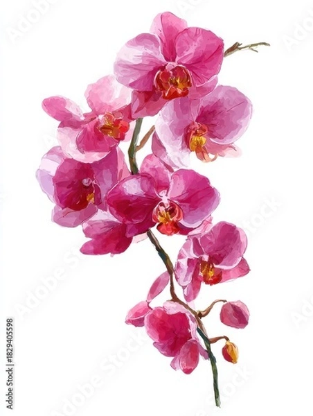 Fototapeta vector orchid flower floral botanical flower isolated illustration element aquarelle wildflower for background texture wrapper pattern frame or border no logos no brands ar 34