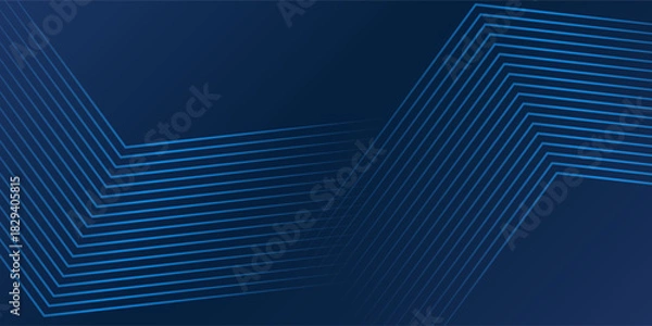Fototapeta Dark blue background. Modern line stripes curve abstract presentation background. Luxury paper cut background. Abstract decoration 3d Vector illustration