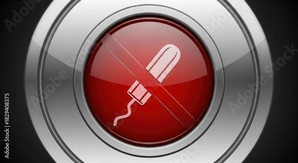 Fototapeta Prohibition of tampon use sign, symbolizing period health issues and feminine hygiene products